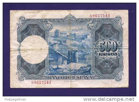 SPAIN 1954, Banknote, USED VF, 500 Peseta´s Km 148 (folded) - 500 Pesetas