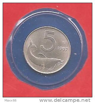 ITALIA REPUBBLICA - 1997 - COIN MONETA - DELFINO - £ 5 - DA ROTOLINO - - 5 Lire