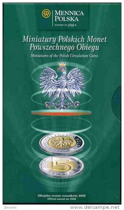 Pologne Poland Coffret Officiel BU 1 Grosz à 5 Zloty 2008 Miniature - Polen