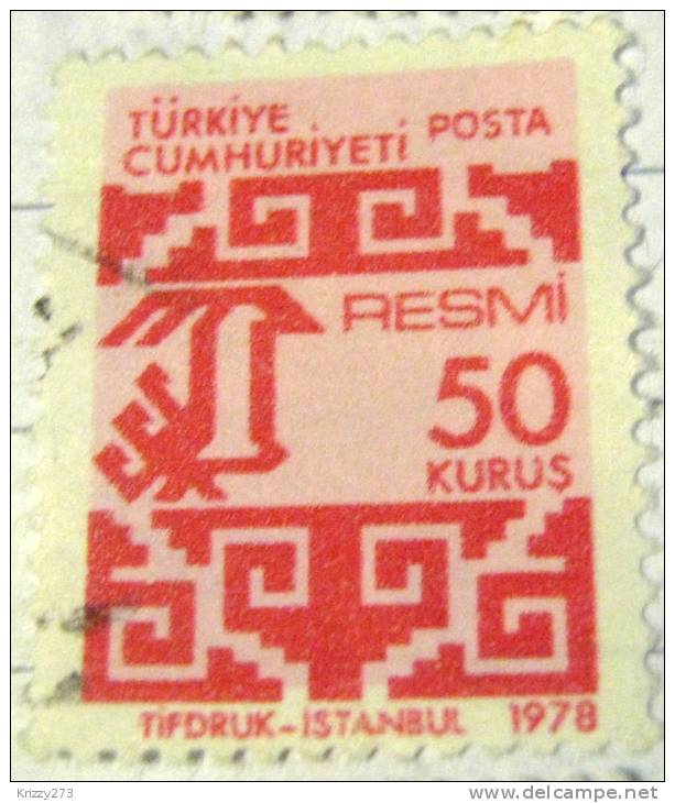 Turkey 1978 Official Stamp 50k - Used - Neufs