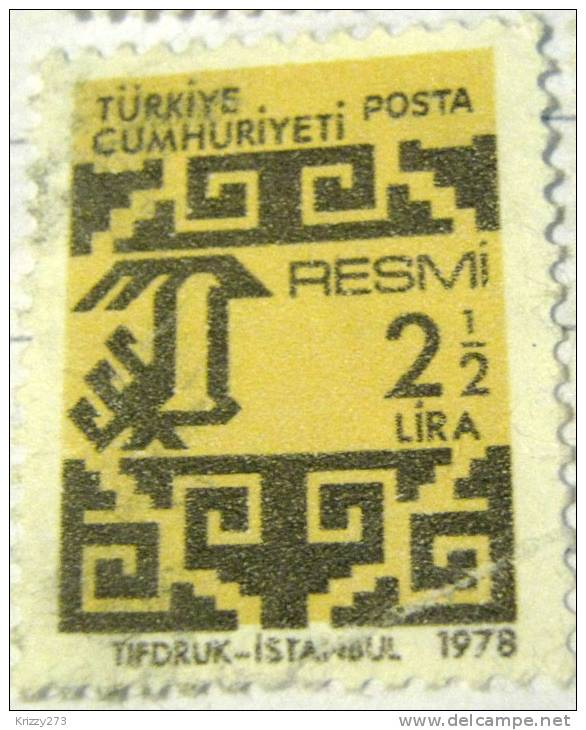 Turkey 1978 Official Stamp 2.5l - Used - Neufs