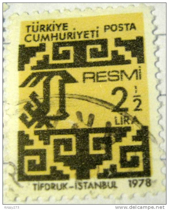 Turkey 1978 Official Stamp 2.5l - Used - Neufs
