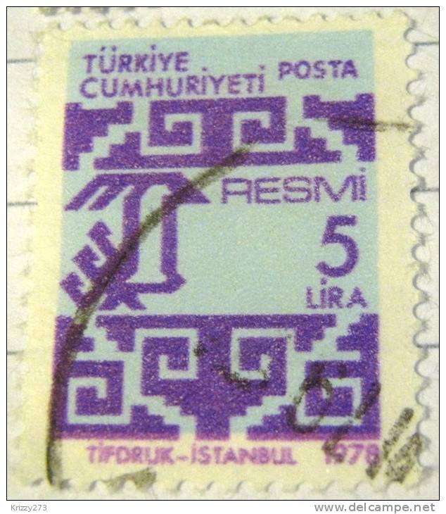 Turkey 1978 Official Stamp 5l - Used - Neufs