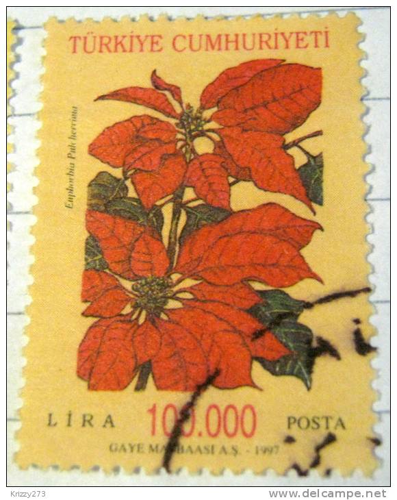 Turkey 1997 Flowers 100L - Used - Used Stamps
