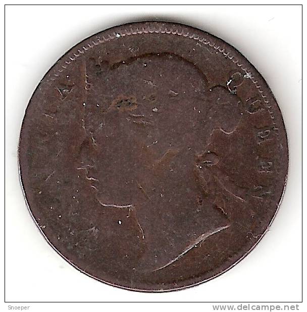 *straits Settlements 1/2 Cent 1873  Km 8  Fr  Very Rare Coin!!!!! Look  Cat Val 100$ In Fr - Malaysie