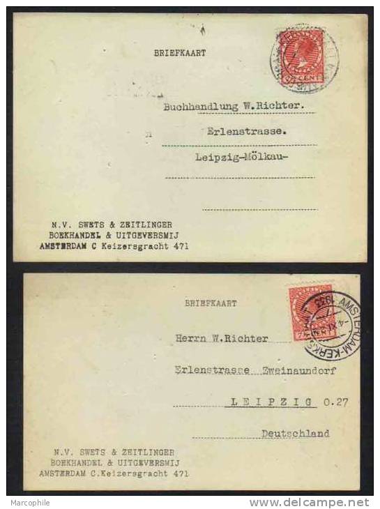 PAYS BAS / 1932-1934 - 5 CARTES COMMERCIALES POUR L ALLEMAGNE / 3 IMAGES  (ref 3942) - Covers & Documents