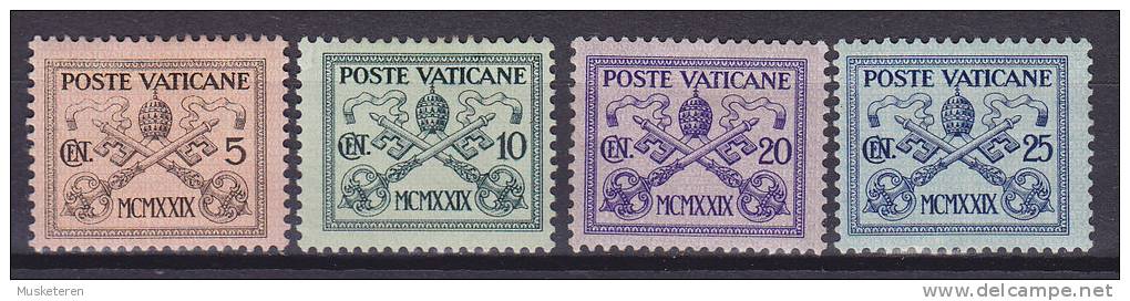 Vatican 1929 Mi. 1-4 Päpstliches Wappen MH* - Nuevos