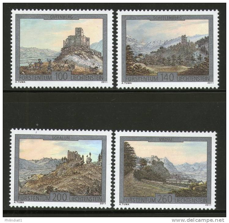 Liechtenstein 2011 Castles Architecture Religion Sc 1527-30 MNH # 3906 - Unused Stamps