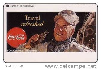 Germany - O 2590, Coca Cola, Plakat "Travel Refreshed" (Puzzle 1/6), 6.700ex, 11/94, Used - O-Series : Customers Sets