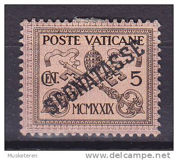 Vatican 1931 Mi. 1     5 C Päpstliches Wappen Overprinted "Segnatasse" MH* - Segnatasse