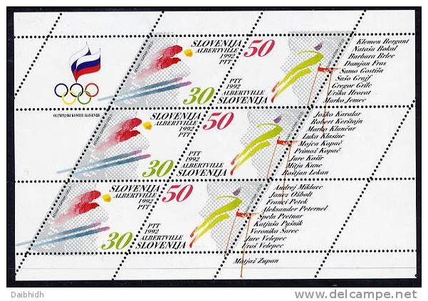 SLOVENIA 1992 Winter Olympics Sheetlet MNH / **.  Michel 6-7 - Slowenien