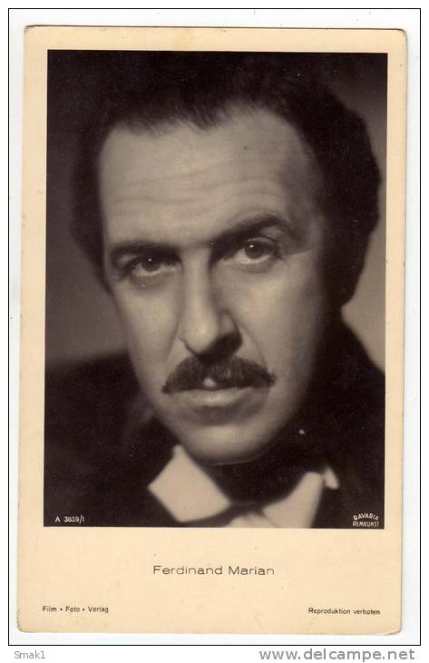 ACTOR FERDINAND MARIAN BAVARIA FILMKUNST FILM FOTO VERLAG Nr. 3859/1 OLD POSTCARD - Actors