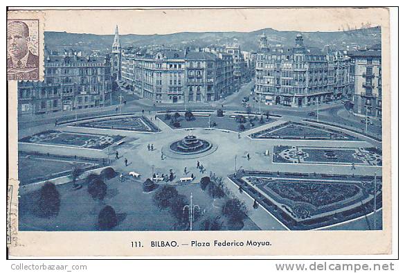 Spain Bilbao Tarjeta Postal Ca1949 Vintage Original Postcard Air Mail Used (W3_1011) - Vizcaya (Bilbao)