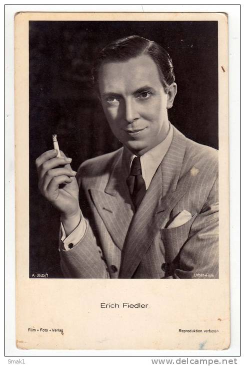 ACTOR ERICH FIEDLER URBAN FILM FOTO VERLAG Nr. 3635/1 OLD POSTCARD - Actors