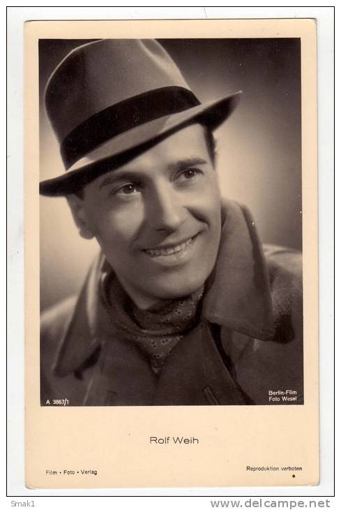 ACTOR ROLF WEIH BERLIN FILM FOTO WESEL FILM FOTO VERLAG Nr. 3867/1 OLD POSTCARD - Actors