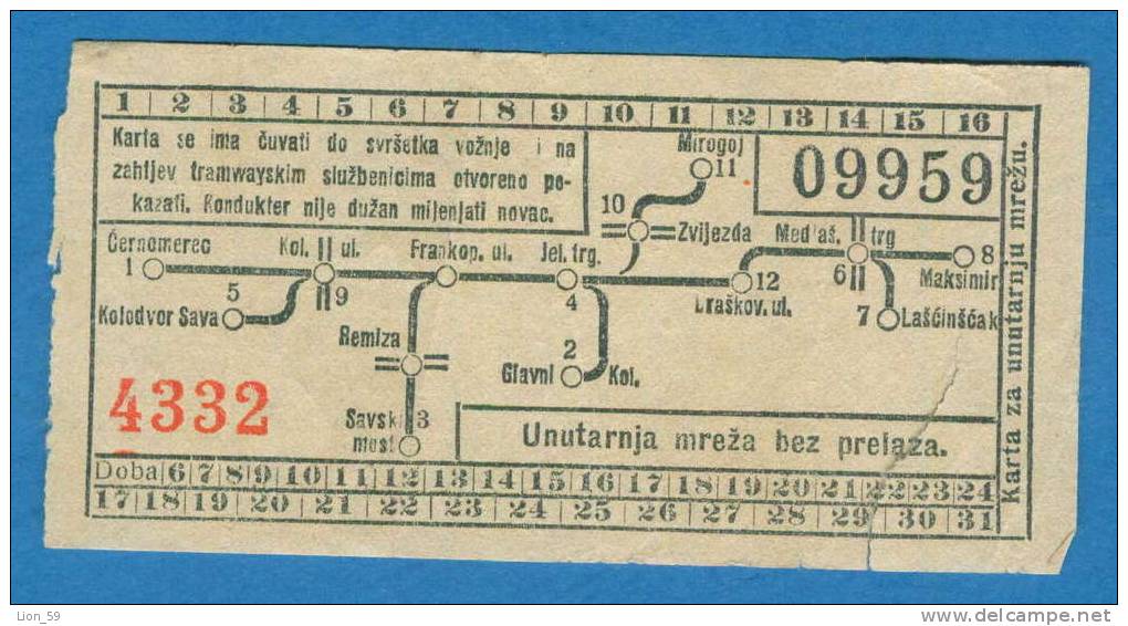 D372 / Tickets Billets -  TRAMWAY Trams In Zagreb - Croatia Croatie Kroatien - Europe