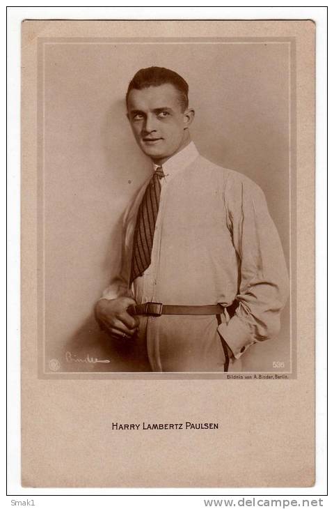 ACTOR HARRY LAMBERTZ PAULSEN FOTO ALEX BINDER NPG Nr. 536 OLD POSTCARD - Actors