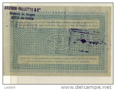 BILLET CENT KILOS ACIER ORDINAIRE # 31 MARS 1949 # SECTION FONTES FERS ACIERS # METALLURGIE - Bons & Nécessité