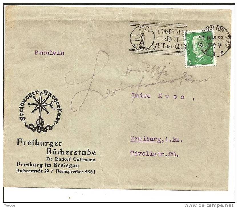 W-074a / 5 Pfg. Hindenburg Auf Ortsdrucksache. Werbestempel Fuer Fernsprecher (Telefon) - Briefe U. Dokumente