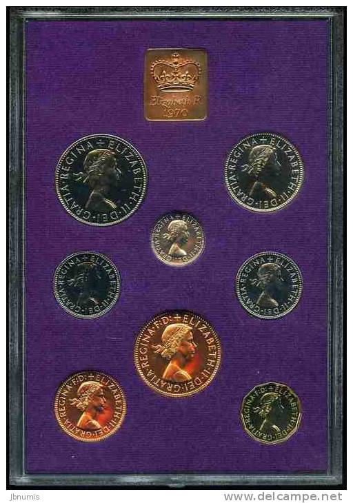 Grande-Bretagne Great Britain Coffret Officiel Proof BE PP Half Penny à Half Crown 1970 KM PS26 - Mint Sets & Proof Sets