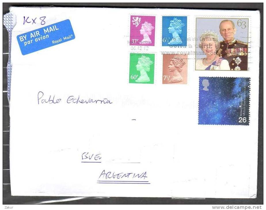 2012 Cover From England To Argentina - Cartas & Documentos