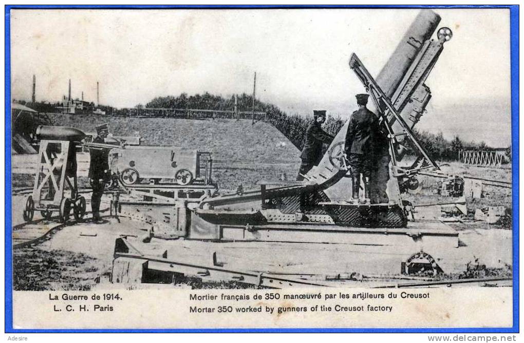 Mortar 350 Worked By Gunners Of The Creusot Factory, 1914 - Ausrüstung