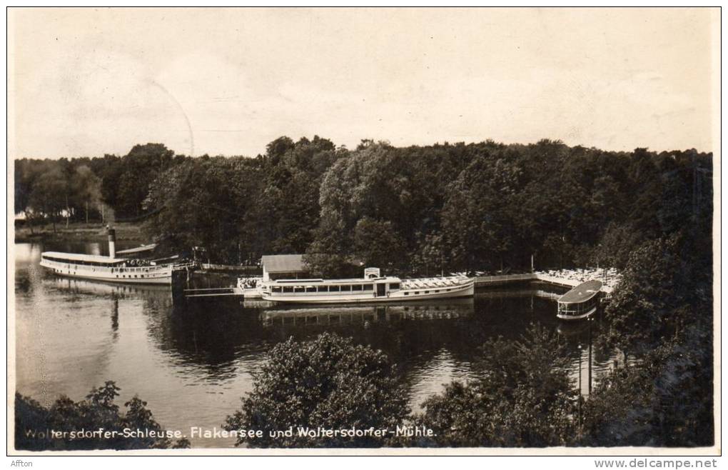Woltersdorf Schleuze Ships 1920 Real Photo Postcard - Woltersdorf