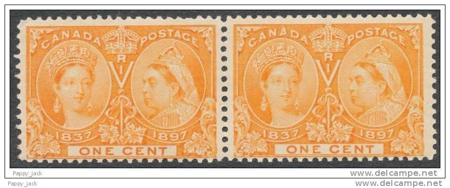 Canada Queen Victoria PAIR 1897  #51  Diamond Jubilee Issue ONE Cent  Mint Read Description - Unused Stamps