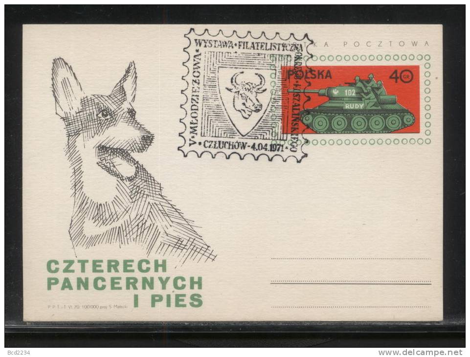 POLAND 1971 5TH YOUTH PHILATELIC EXPO COMM CANCEL ON PC BULL BULLS HEAD - Vaches