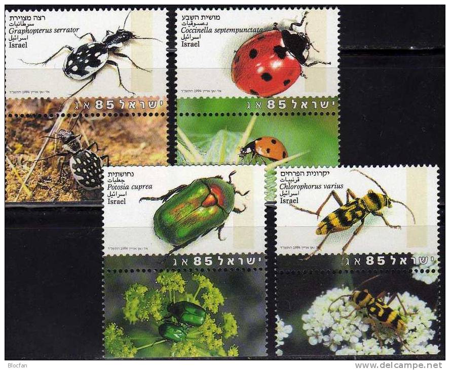 WWF Käfer 1994 Israel 1287/0 TAB Plus 4xKehrdrucke Im MH 1/94 ** 35€ Naturschutz 4-strip Se-tenant Fauna Booklet Of Asia - Booklets