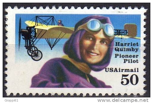 1991 Stati Uniti Pionieri Dell´aviazione Harriet Quimby - 3a. 1961-… Afgestempeld