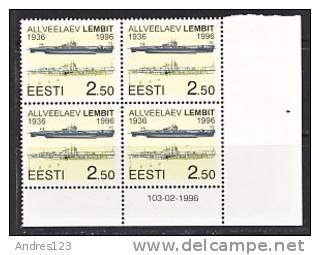 Estonia 1996 Mi 273 60th Anniversary Of Submarine Lembit, Corner-four - Estonia