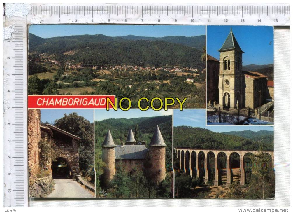 CHAMBORIGAUD - 5 Vues :  Vue Générale - Eglise - Vieille Demeure - Château De Montjoye - Viaduc - Chamborigaud