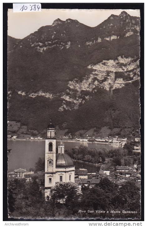 Riva San Vitale : Chiesa Di Santa Croce E Monte Generoso - Ca 1940 (10´584) - Riva San Vitale