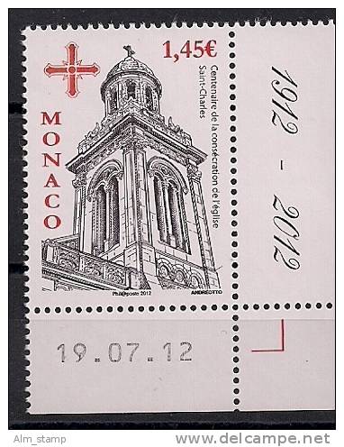 2012 Monaco Mi. 3102 **MNH  100. Jahrestag Der Weihe Der Kirche St. Charles. - Nuevos