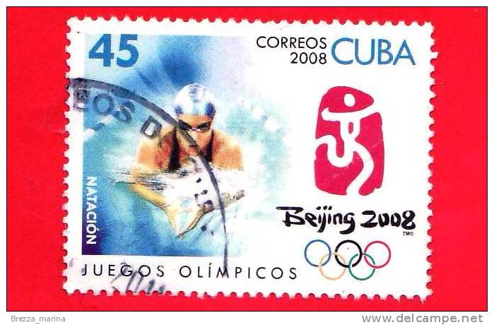 CUBA - USATO - 2008 - Giochi Olimpici In Cina - Pechino - Nuoto - 45 - Oblitérés