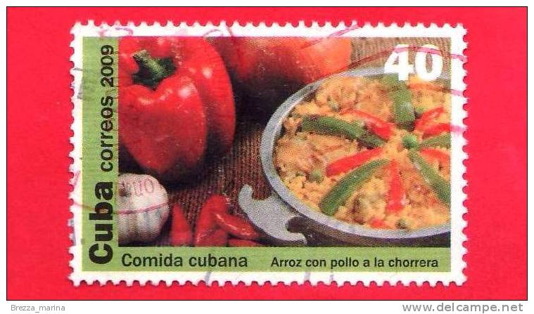 CUBA - USATO - 2009 - Cibo - Comida - Riso Con Pollo - 40 - Oblitérés