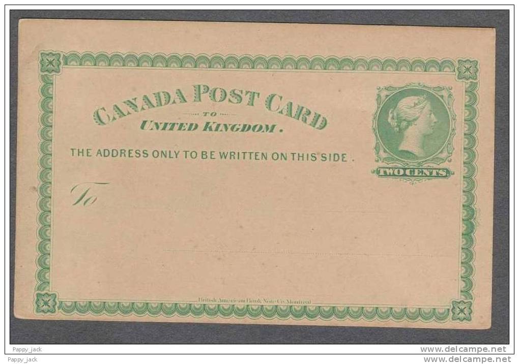 Canada  Canada Stationery Post Card 1877 To United Kingdom As UX3 2c Green Shade  As Shown In Scans - 1860-1899 Reinado De Victoria