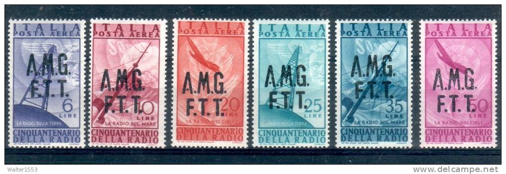 TRIESTE A 1947 Posta Aerea RADIO 6 Valori ** MNH ALTA QUALITA' - Airmail