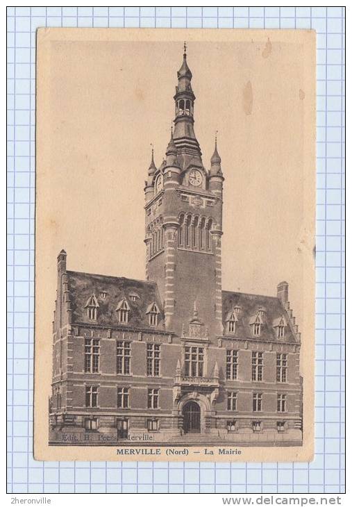 CPA - MERVILLE - La Mairie - Edit. H Peers - Merville