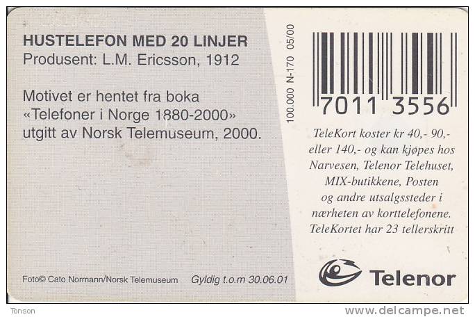 Norway, N170, Telefon 1912, CN: C05139602, 2 Scans. . - Norway