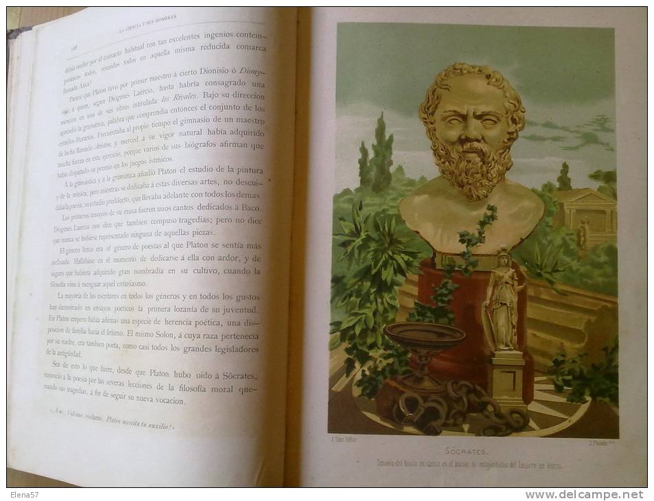 GRAN LIBRO LA CIENCIA SUS HOMBRES AÑO 1879 TOMO II.vidas Sabios Ilustres Desde La Edad Antigua Al Sig  GRAN LIBRO - Historia Y Arte