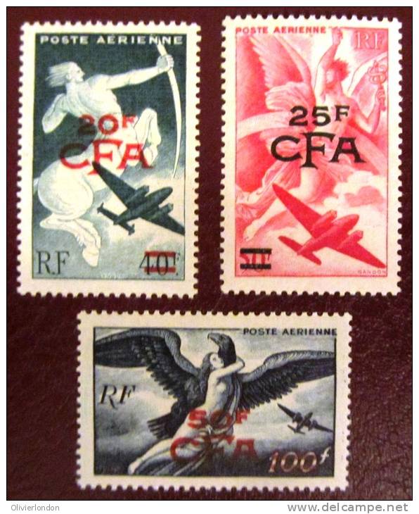 Reunion - 1949 Y&T PA 45, 46, 47 Neufs** - TTB - Cote: 22 Euros - Luftpost