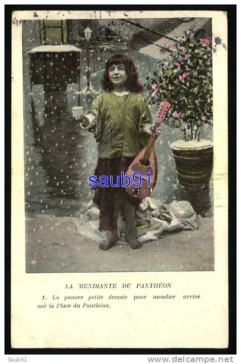 Série De 6 CPA - La Mendiante Du Panthéon - Fillette Et Mandoline -Enfants Réf :27105- 27101- 27104- 27103- 27102- 27140 - Sammlungen, Lose & Serien