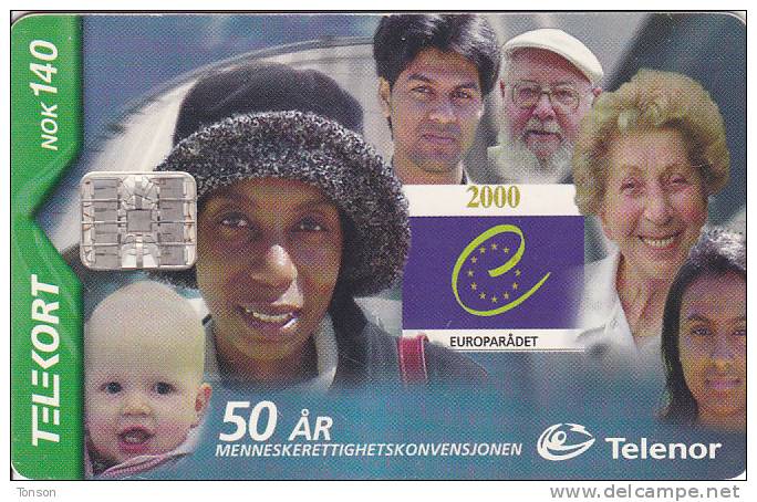 Norway, N185, Menneskerettigheter, Human Rights, CN : C08041790, 2 Scans. . - Norvegia