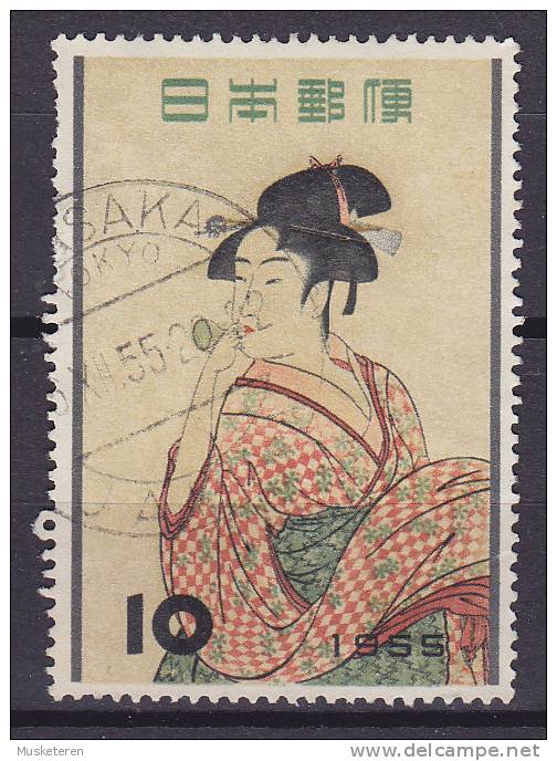 Japan 1955 Mi. 648     10 Y Woche Der Philatelie Kitagawa Utamaro Farbholzschnitt - Oblitérés