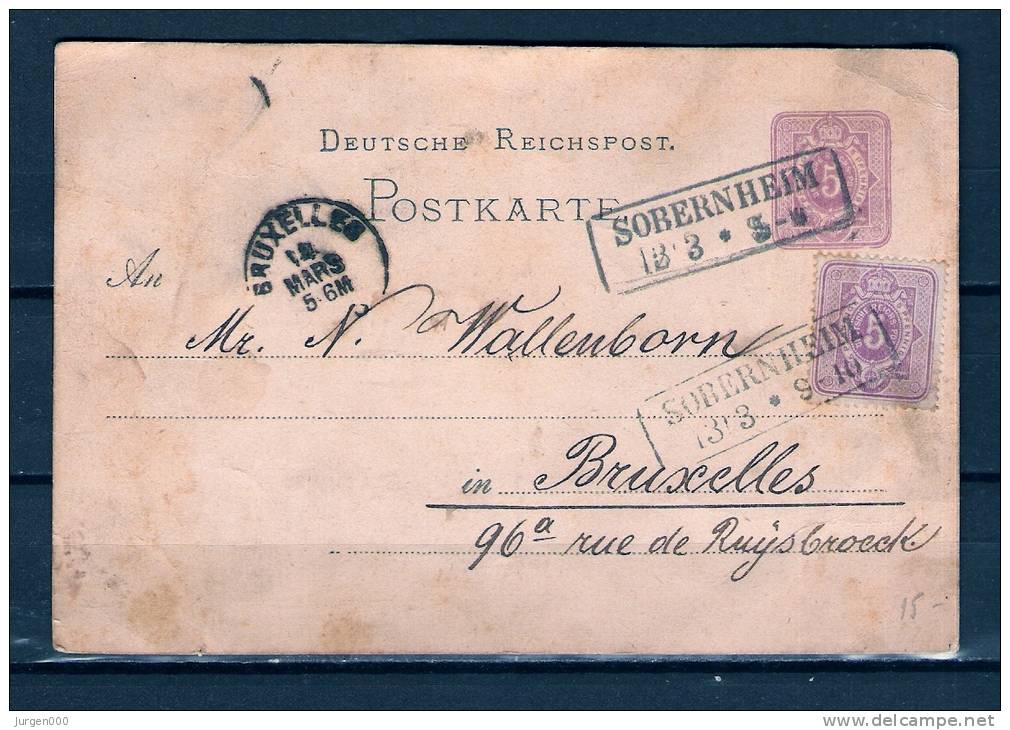 Postkaart Van Sobernheim Naar Bruxelles 12/03/1876 (GA6778) - Briefe U. Dokumente