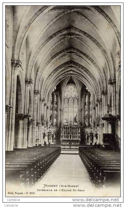 52 - NOGENT-EN-BASSIGNY - Intérieur De L'Église Saint-Jean - Carte Précurseur (dos Non Divisé) - Nogent-en-Bassigny