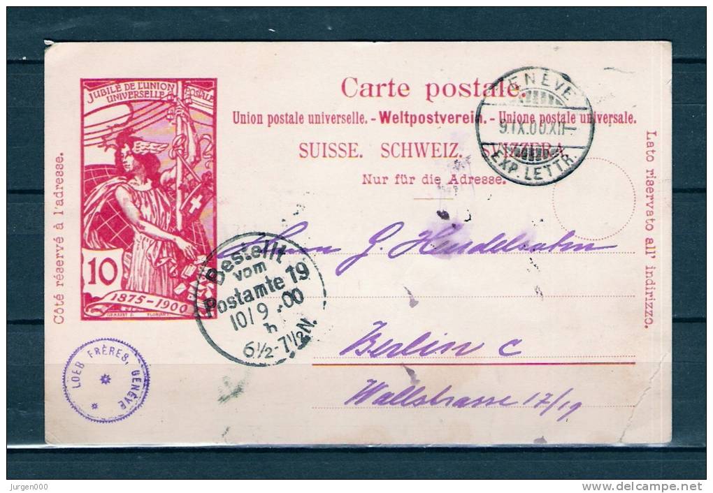 Postkaart Van Geneve Naar Berlin 09/09/1900 (GA6594) - Postwaardestukken