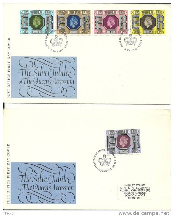 UK Windsor Berks 1977 / Silver Jubilee Queen / 2 Enveloppes - 1971-1980 Em. Décimales